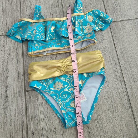 Disney Princess Jasmine toddler girl Two-Piece Bikini Swimsuit – Size 4T - Picture 6 of 8